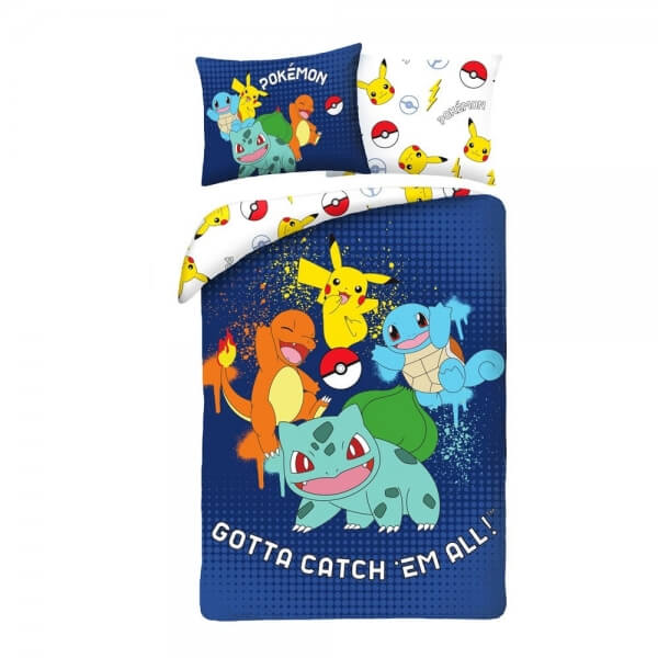 Povlečení Pokémon - Bulbasaur, Squirtle, Charmander, Pikachu ver. 10