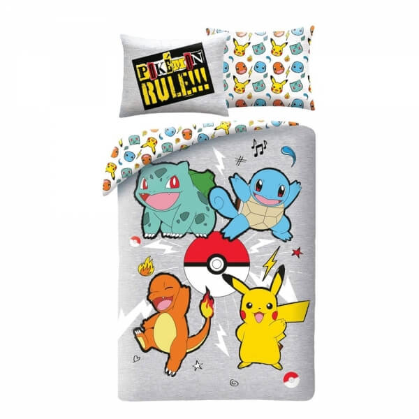 Povlečení Pokémon - Bulbasaur, Squirtle, Charmander, Pikachu ver. 5