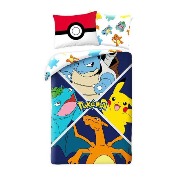 Povlečení Pokémon - Venusaur, Blastoise, Charizard a Pikachu ver. 1