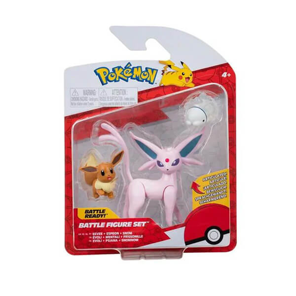 Pokémon akční figurky 3-Pack Eevee, Espeon a Snom - 5 cm