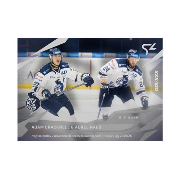 Hokejová karta Live SK Tipsport liga 2025-2026 - L-52 Adam Cracknell a Aurel Nauš