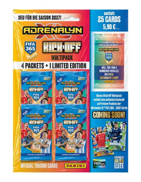 Panini FIFA 365 2026/2027 Adrenalyn XL Kick-Off Multipack - fotbalové karty 