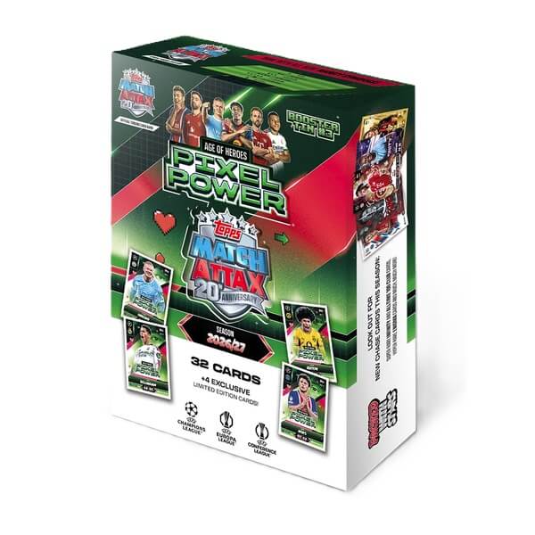 2026-2027 Topps Match Attax Booster Tin 3 Pixel Power - fotbalové karty