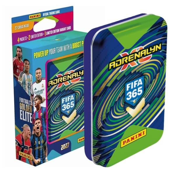 Panini FIFA 365 2026/2027 Adrenalyn XL plechová krabička Pocket zelená - fotbalové karty 