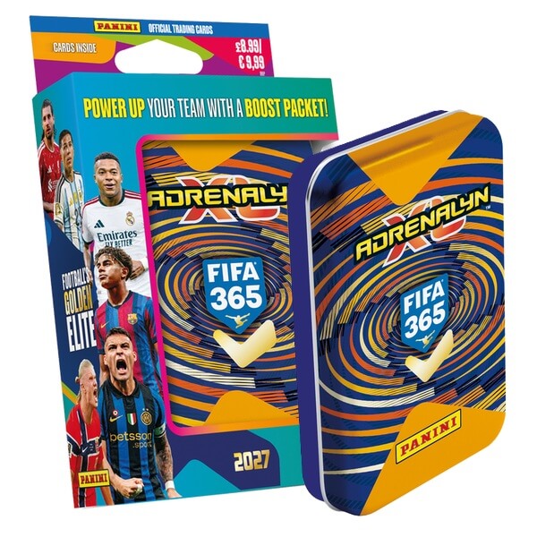 Panini FIFA 365 2026/2027 Adrenalyn XL plechová krabička Pocket oranžová - fotbalové karty 