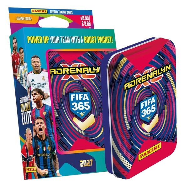 Panini FIFA 365 2026/2027 Adrenalyn XL plechová krabička Pocket červená - fotbalové karty 