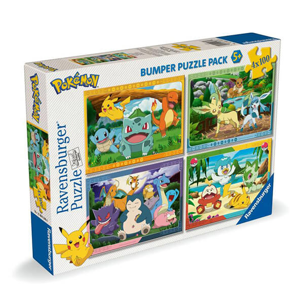 Dětské puzzle Pokémon Ravensburger (Bumper Puzzle Pack) - 4x100 dílků