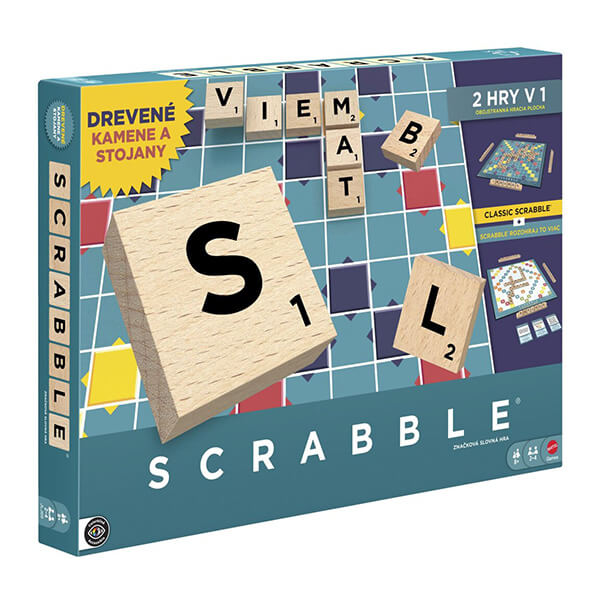 Scrabble ve slovenštině (2 hry v 1) - dřevěná edice