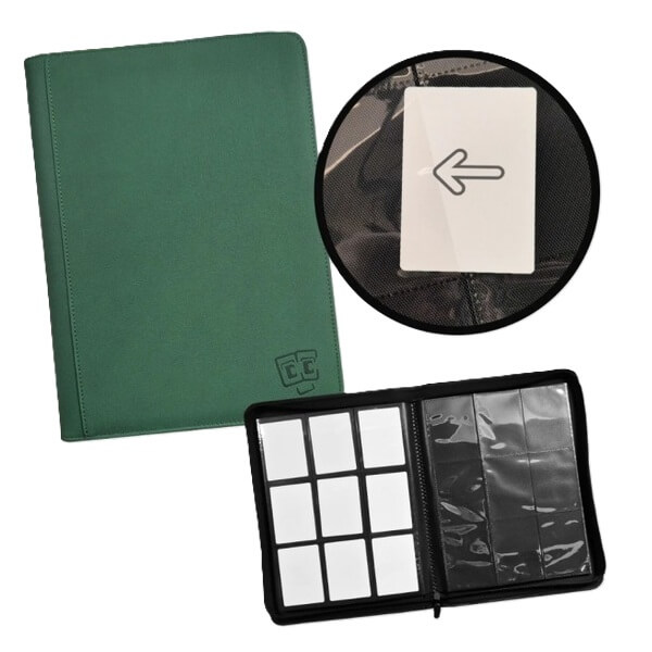 Album na karty TCG Guru 9-Pocket Zippered Xenon Green