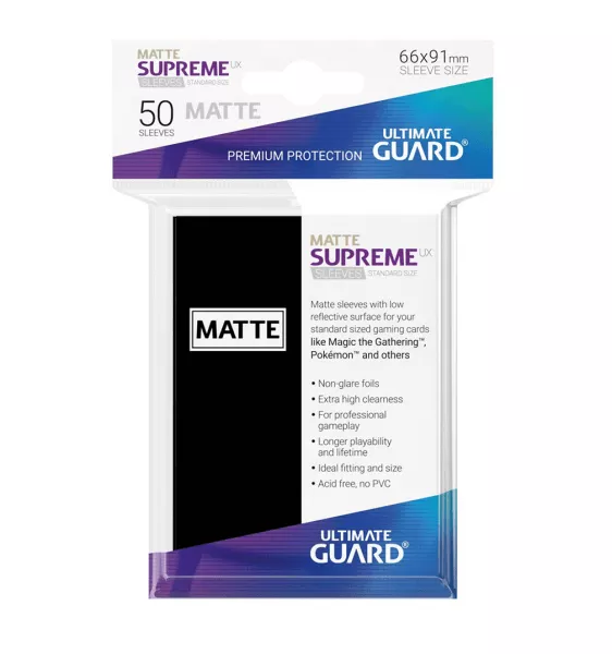 Obaly na karty Ultimate Guard Supreme UX Sleeves - Matte Black 50 ks