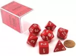 Sada kostek Chessex Opaque Polyhedral 7-Die Set - Red with White - balení