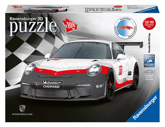 3D Puzzle Ravensburger Porsche 911 GT3 Cup - 108 dílků