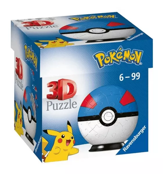 Pokémon 3D Puzzle-Ball - Greatball - 54 dílů