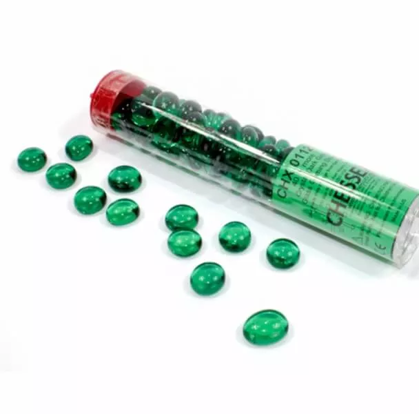 Chessex skleněné žetony Crystal Dark Green - 40 ks