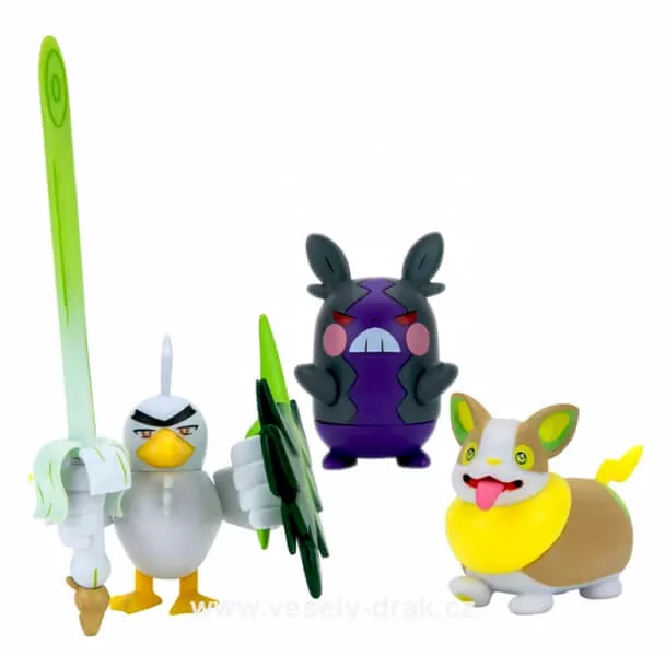 Pokémon akční figurky Sirfetchd, Morpeko a Yamper  5 - 8 cm