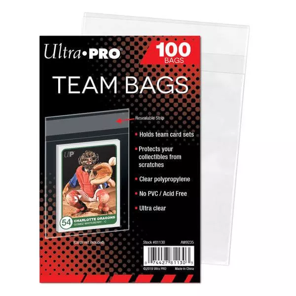 Obaly na karty Ultra Pro Team Bags uzavíratelné - 100 ks