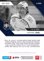 Hokejove karty Tipsport ELH 2021-22 - L-005 Jaromir Jagr zadni strana