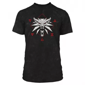 Zaklínač černé tričko Witcher 3 Wolf Signs Premium vel. L