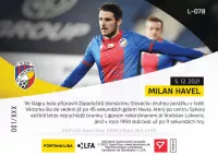 Fotbalove karty Fortuna Liga 2021-22 - L-078 Milan Havel zadni strana