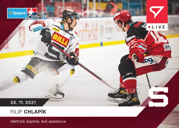Hokejové karty Tipsport ELH 2021-22 - L-050 Filip Chlapík