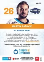 Hokejove karty Tipsport ELH 2021-22 - KN-05 Martin Zatovic zadni strana