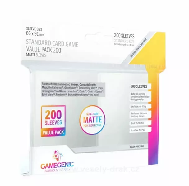 Obaly na karty Gamegenic Standard Card Game Value Pack Matte - 200 ks