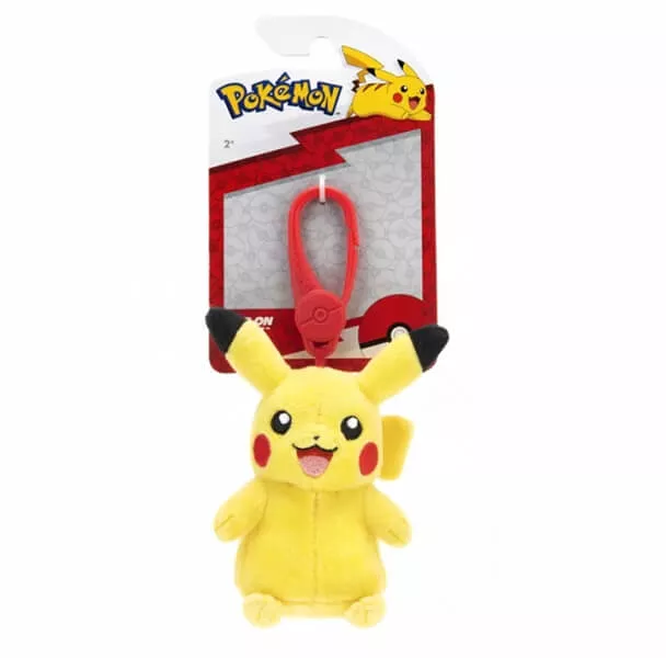 Pokémon přívěsek plyšový Pikachu veselý - clip on plush