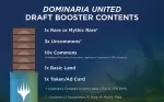 Magic the Gathering Dominaria United Draft Booster Box - rozložení karet v boosteru