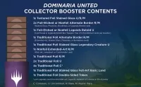 Magic the Gathering Dominaria United Collector Booster - rozložení karet v boosteru