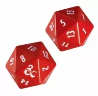 Sada 2 kostek - Heavy Metal Red and White D20 Dungeons &amp; Dragons