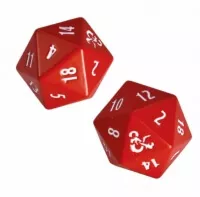 2 kostky Ultra Pro - Heavy Metal Red and White D20