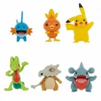 Pokémon Battle Figure Set Figure 6-Pack Treecko, Torchic, Mudkip, Gible, Pikachu, Cubone
