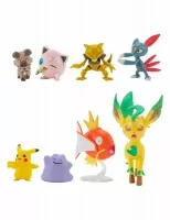 Pokémon Battle Figure Set Figure 8-Pack Female Pikachu, Jigglypuff, Rockruff, Sneasel, Abra, Ditto, Leafeon, Magikarp