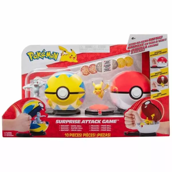 Pokémon figurková bitva - Surprise Attack Game - Pikachu vs. Machop
