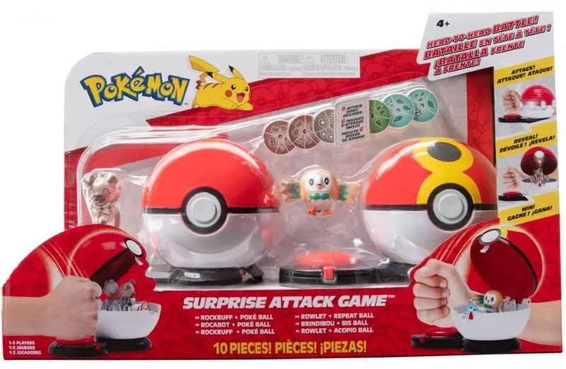 Pokémon figurková bitva - Surprise Attack Game - Rockruff vs Rowlet