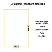 Standard American Board Game Sleeves (50ct) for 56mm x 87mm