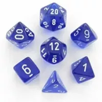 Sada kostek Chessex Translucent Blue/White Polyhedral 7-Die Set