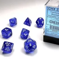 Chessex Translucent Blue/White Polyhedral 7-Die Set