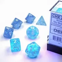 Kostky Chessex Borealis Luminary Sky Blue/White Polyhedral 7-Die Set