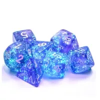 Borealis Luminary Purple/White Polyhedral 7-Die Set