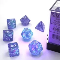 Kostky Chessex Borealis Luminary Purple/White Polyhedral 7-Die Set