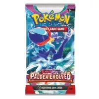 Kromě promo karty je součástí balení i jeden z Pokémon Paldea Evolved Boosterů