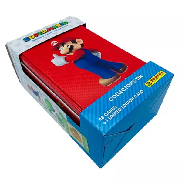Super Mario plechovka s 6 balíčky karet - červená