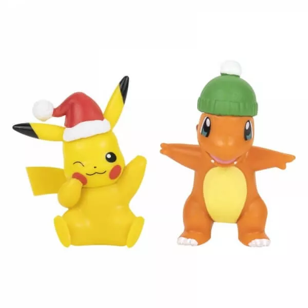 Pokémon akční figurky Pikachu a Charmander (Holiday Seasonal) - 5 cm