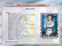 2021 Topps Chrome F1 Formula 1 Racing Hobby Lite Box - plnění 2