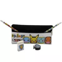 Penál, tužky, guma a ořezávátko s motivy Pokémon