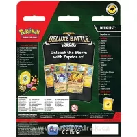 Zadní strana hotového balíčku Pokémon Zapdos ex Deluxe Battle Deck