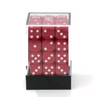 Opaque Red/White 12mm d6 Dice Block (36 dice)