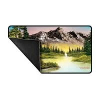 Hrací podložka Bob Ross Mountain Retreat Black Stitched