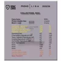 Hokejové karty 2025-2026 Maxa liga Collectors case plneni
